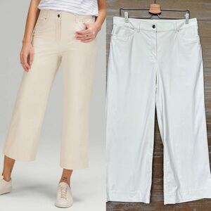 Lululemon City Sleek 5 Pocket Wide Leg High Rise Pants 7/8 White Opal Womens 32